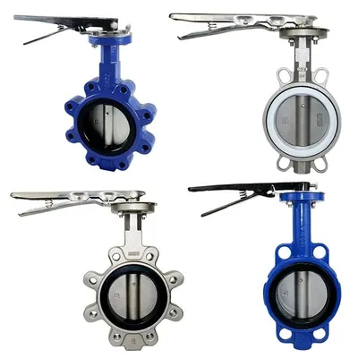Marine ANSI API PTFE Strong Acid Ductile Iron Lever Opreated Wafer Lug Butterfly Valve